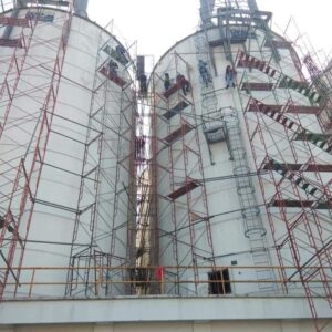 Proyek pembangunan di kawasan Selo menggunakan scaffolding tubular sebagai perancah konstruksi